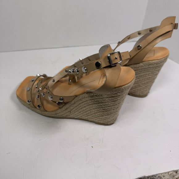 NEW Dolce Vita Maxton Espadrille Wedge Sandal Tan Square Toe Womens Size 7.5 - Picture 6 of 7